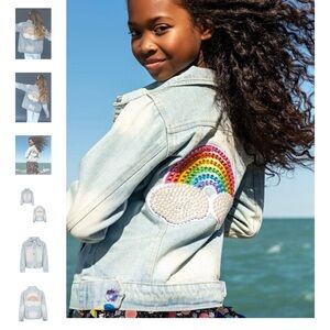 Lola and The Boys. Size 8. New without tags! Denim Jacket with Rainbow Patch